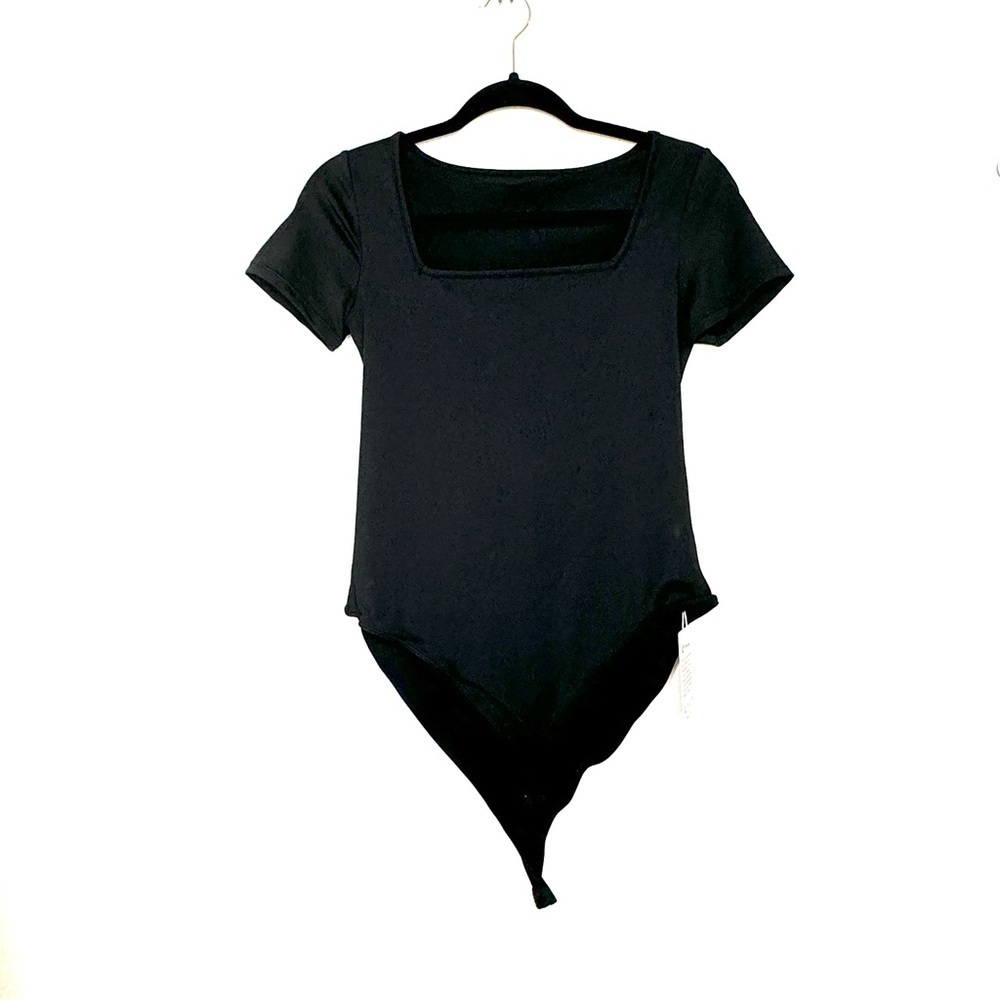 Black Square Neck Tummy Control Body Suit Fits Like Medium
